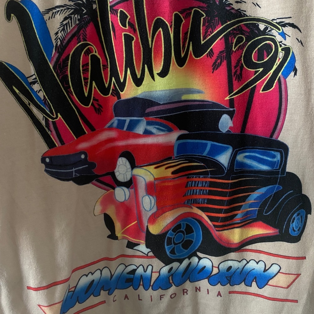 Vintage 1991 Airbrush Malibu Women Rod Run t shirt - Picture 4 of 4